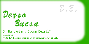 dezso bucsa business card